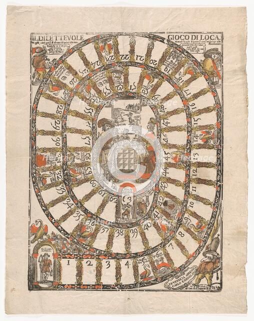 The Pleasant Game of the Goose (Il Dilettevole..., After 1640 (probably printed later 17th century). Creator: Anon.