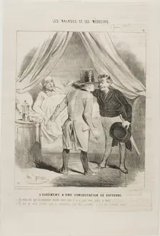 The Pleasure of a Doctors Consultation (plate 11), 1843. Creator: Charles Emile Jacque