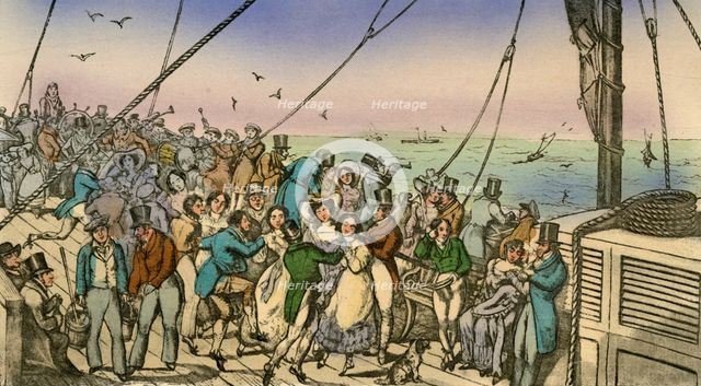 'The Pleasures of a Margate Steam Packet', 1838. Artist: Henry Thomas Alken.