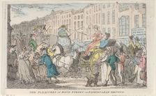 The Pleasures of Bond Street: or Fashionable Driving, 1807., 1807. Creator: Thomas Rowlandson