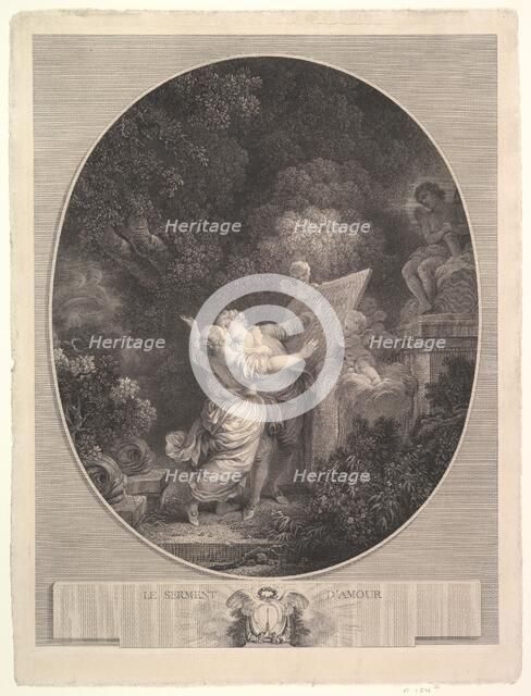 The Pledge of Love, 1786. Creator: Jean Mathieu.