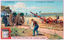 The plough, tilling by using electricity, c1900