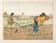 The Ploughman, from Four and Twenty Toilers, pub. 1900 (colour lithograph)