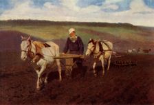 The Ploughman (Leo Nikolayevich Tolstoy at the Plough) 1887, (1965). Creator: Il'ya Repin