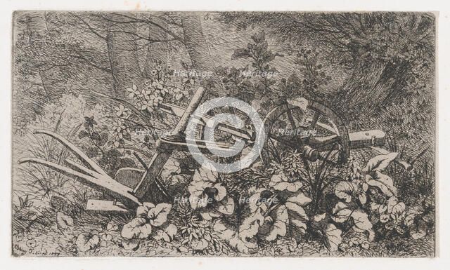 The Plow with Burdock Plants, 1858. Creator: Eugene Blery.