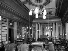 The plush interior of the Morning Room at the Reform Club, Pall Mall, London, 1886