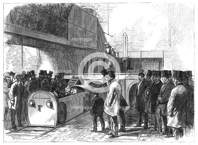 The Pneumatic Despatch Tube: the Holborn end of the Tube on the opening day, 1865. Creator: Unknown.