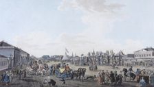 The Podnovinskoye Suburb in Moscow during the Holy Week, 1800s