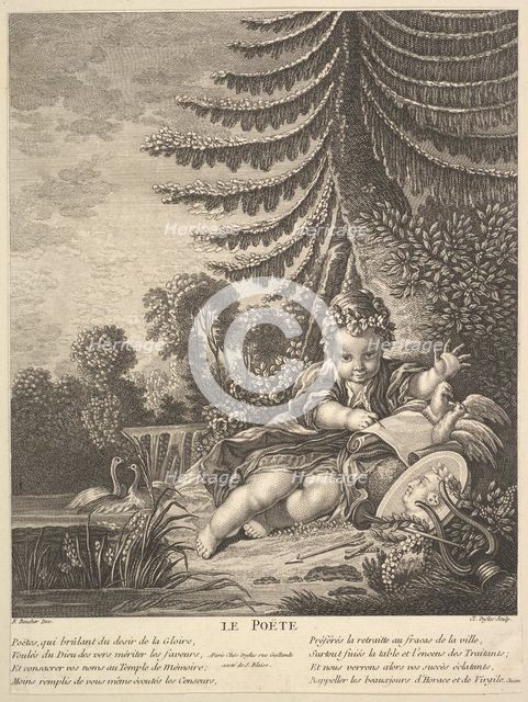 The Poet, ca. 1753. Creator: Claude Augustin Duflos le Jeune.