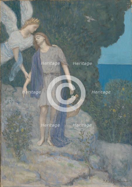 The Poet and his Muse. Artist: Puvis de Chavannes, Pierre Cécil (1824-1898)