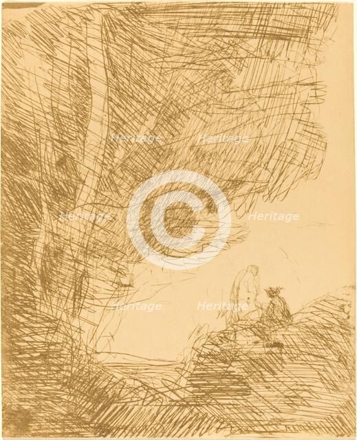 The Poet and His Muse (Le Poete et la muse), 1871. Creator: Jean-Baptiste-Camille Corot.