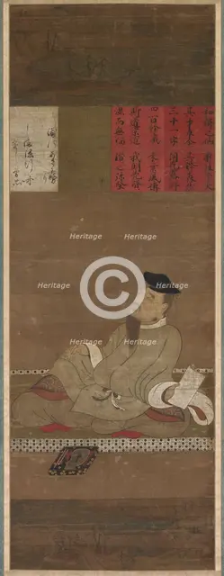 The Poet Kakinomoto no Hitomaro, c. 1300-1350. Creator: Unknown.