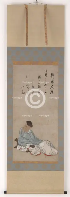 The Poet Kakinomoto no Hitomaro, Muromachi or Momoyama period, 16th century. Creator: Unknown.