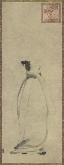 The Poet Li Bai (701-762) in Stroll, 13th century. Creator: Liang Kai (c. 1140-c. 1210)