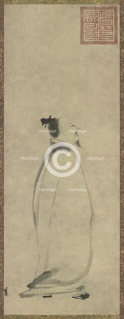 The Poet Li Bai (701-762) in Stroll, 13th century. Creator: Liang Kai (c. 1140-c. 1210).