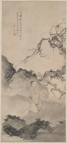 The Poet Lin Bu Wandering in the Moonlight, late 1400s. Creator: Du Jin (Chinese, 1446-c. 1519)