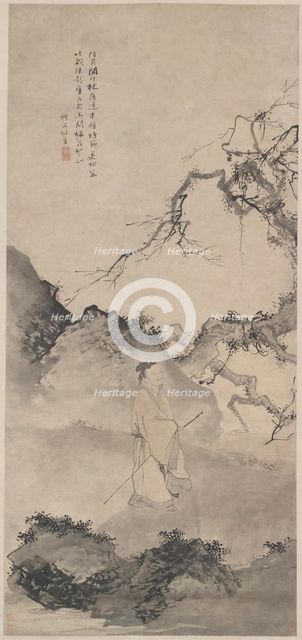 The Poet Lin Bu Wandering in the Moonlight, late 1400s. Creator: Du Jin (Chinese, 1446-c. 1519).