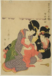 The Poet Sojo Henjo, from the series "Modern Children as the Six Immortal Poets..., c. 1804/05. Creator: Kitagawa Utamaro