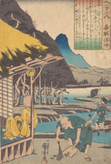 The Poet's Cabin in Tatsumi, 1845. Creator: Utagawa Kuniyoshi
