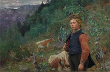 The Poet Vinje as a Shepherd Boy, 1887. Creator: Christian Skredsvig