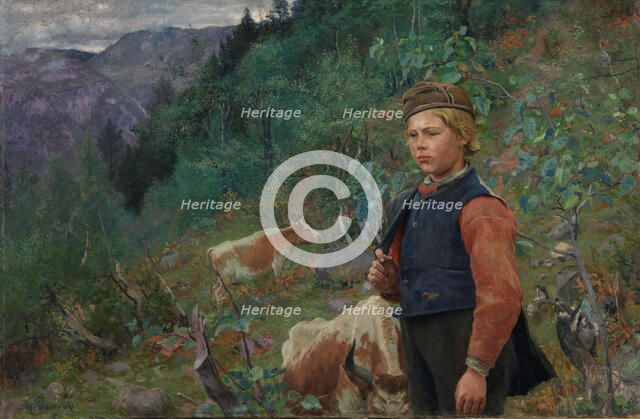 The Poet Vinje as a Shepherd Boy, 1887. Creator: Christian Skredsvig.