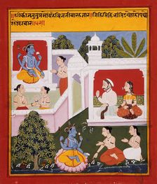 The Poet's Prayer to Krishna, Folio illustrating the Satsaiya of Biharilal, between 1719 and 1720. Creator: Unknown