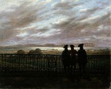 The Poets V.A. Zhukovsky, S.I. Turgenev and A.I. Turgenev end 1820s. Artist: Caspar David Friedrich