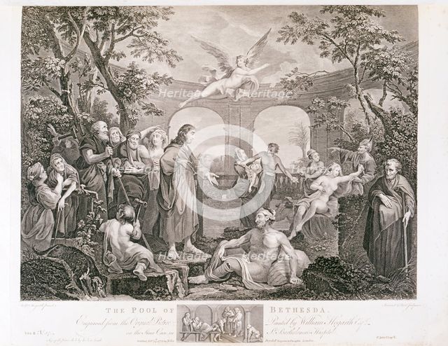 'The Pool of Bethesda', 1772. Creators: Unknown, Ravend, Victor Marie Picot.