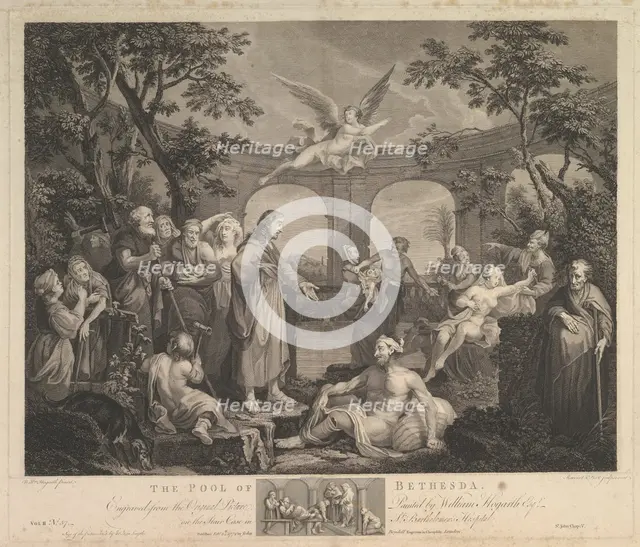 The Pool of Bethesda (St. John, Chapter 5), February 24,1772. Creators: Simon François Ravenet, Victor Marie Picot.