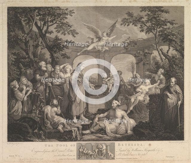 The Pool of Bethesda (St. John, Chapter 5), February 24,1772. Creators: Simon François Ravenet, Victor Marie Picot.