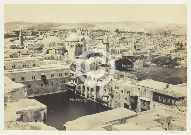 The Pool of Hezekiah, from the Tower of Hippicus, Jerusalem, 1857. Creator: Francis Frith.