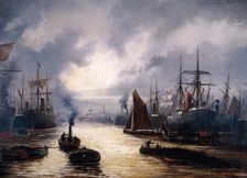 The Pool of London, 1892. Artist: WJ Baker