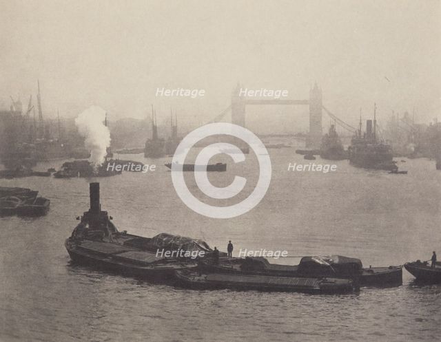 The Pool of London from London Bridge. From the album: Photograph album - London, 1920s. Creator: Harry Moult.