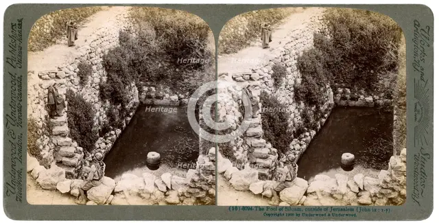 The Pool of Siloam, outside Jerusalem, Palestine, 1900.Artist: Underwood & Underwood