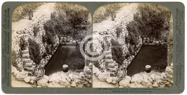 The Pool of Siloam, outside Jerusalem, Palestine, 1900.Artist: Underwood & Underwood