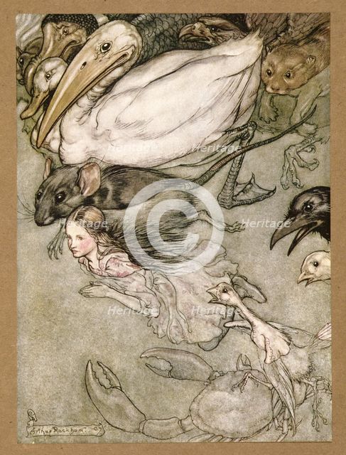 The Pool of Tears,  from Alice's Adventures in Wonderland, by Lewis Carroll, pub. 1907.