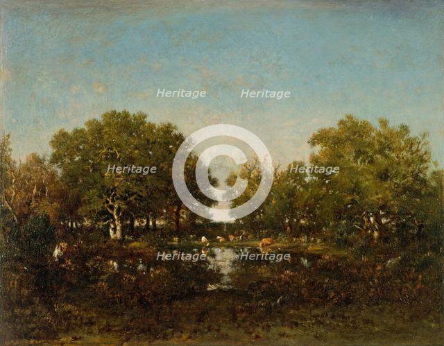 The Pool (Memory of the Forest of Chambord), 1839. Creator: Theodore Rousseau.