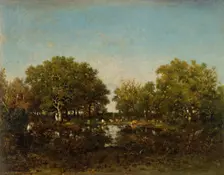 The Pool (Memory of the Forest of Chambord), 1839. Creator: Theodore Rousseau