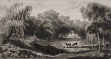 The Pool with Stags, 1845. Creator: Charles François Daubigny (French, 1817-1878)