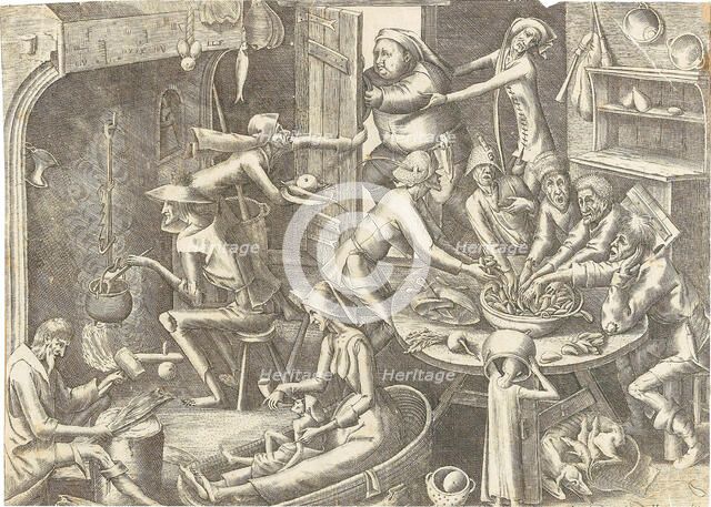 The Poor Kitchen (After Pieter Brueghel I), ca 1563. Creator: Liefrinck, Hans, the Elder (1518-1573).