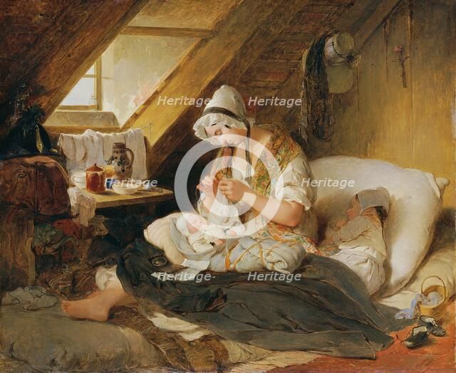 The poor officer's widow, 1836. Creator: Fendi, Peter (1796-1842).