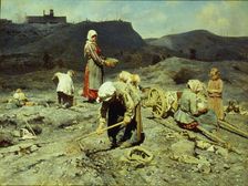The Poor, Picking up Pieces of Coal, 1894. Creator: Kasatkin, Nikolai Alexeyevich (1859-1930)