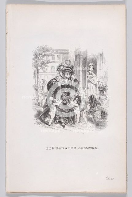 The Poor Putti from The Complete Works of Béranger, 1836. Creator: Jean Ignace Isidore Gerard.