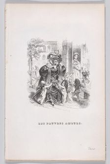 The Poor Putti from The Complete Works of Béranger, 1836. Creator: Jean Ignace Isidore Gerard