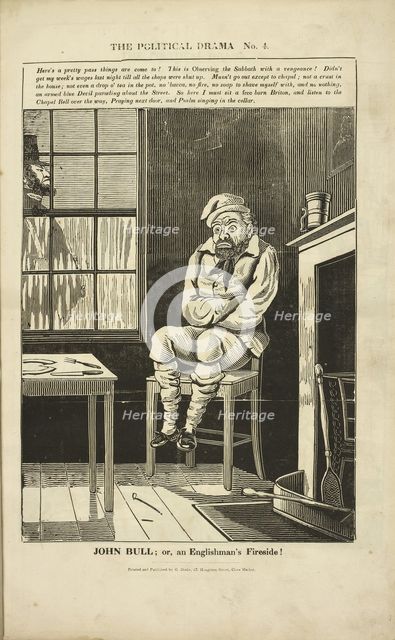 'The Political Drama No. 4: John Bull; or, an Englishman's fireside!', 1834-1835.  Creator: Charles Jameson Grant.