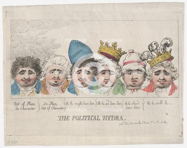 The Political Hydra, December 26, 1788., December 26, 1788. Creator: Thomas Rowlandson.