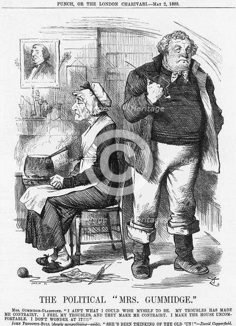 "The Political "Mrs Gummidge"', 1885. Creator: Joseph Swain.