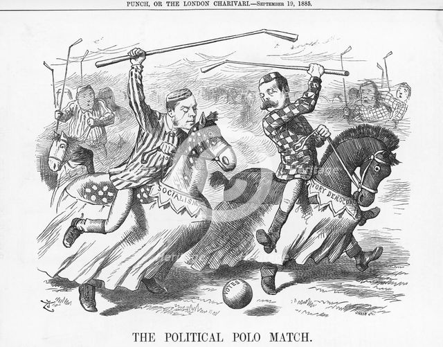 'The Political Polo Match', 1885. Creator: Joseph Swain.