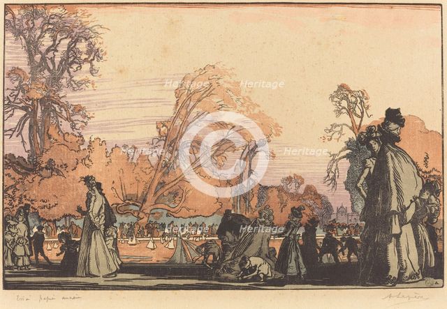The Pond in the Tuileries, 1898. Creator: Auguste Lepere.