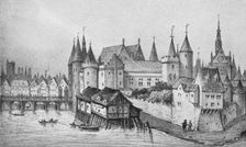 `The Pont aux Meuniers and Part of the Palais du Roi de la Cite in 1556 1915